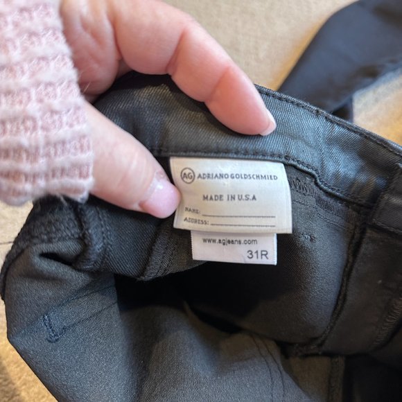 AG Adriano Goldschmied Jean Jackson Black Contour Tuxedo Skinny Low Boho Size 31 - Picture 14 of 15